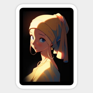 Girl with Earring Sticker